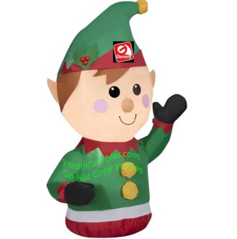 Gemmy Car Buddy Elf Airblown Inflatable Christmas Car Passenger 3ft LED